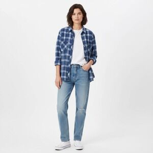 Rails Carter‎ Midnight Grid Plaid Button Down Shirt Women's Medium Lyocell